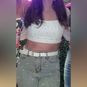 12th Tribe White Crop Top